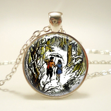 Narnia Necklace Narnia Jewelry Wearable Art  Round Glass Dome Cabochon Necklace Glass Cabochon Necklaces Christmas Gift 2024 - buy cheap