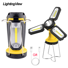 COB Portable Lantern Tent Lamp USB Rechargeable Ultra Bright Led Lightweight Camping Lanterns Light For Working Hiking Camping 2024 - buy cheap