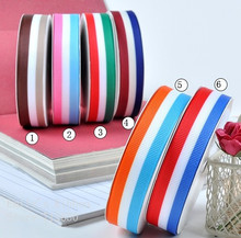 1''25mm width Stripes printed grosgrain ribbon diy Bow Gift Wrap ribbon tape Diy Clothin bakery wrap 10 yards free shipping 2024 - buy cheap