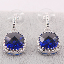 New Blue Crystal Zircon Woman 925 Sterling Silver Crystal Earrings TE448 2024 - buy cheap