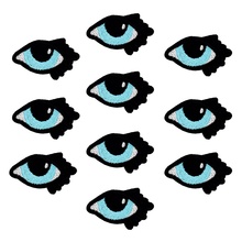 10pcs blue eye iron on patches for clothing patch thermocollants applique iron sew on patches sewing accessories for DIY clothes 2024 - buy cheap