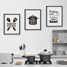 Utensílios de cozinha de desenho animado, decoração para casa, pintura de espaço, arte para parede, para sala de estar, estilo minimalista e nórdico, poster de tela, sem moldura 2024 - compre barato