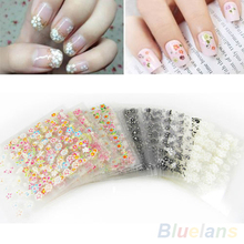 50 Sheets 3D Design Nail Art Sticker Tips Decal Flower Manicure Stickers  1L7M 2024 - buy cheap