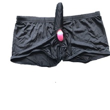 Men Penis Underwear Elephant Nose Big Pouch Boxer Shorts Ice Silk Transparent Wild Pantie Open Crotch Underpants Erotic Lingerie 2024 - buy cheap
