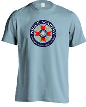 Camiseta emblema de filme da academia de polícia, 2019, manga curta, algodão, roupas masculinas, camisetas básicas 2024 - compre barato