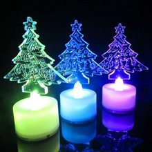 Brinquedos em led, decorações de natal para casa, luz noturna colorida, lâmpada de luz, mini árvore de natal que brilha, materiais de festa 2024 - compre barato