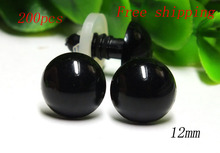 Free shipping!!!12mm BLACK Safety Eyes for Amigurumi or Plush toy accessories--100pairs 2024 - buy cheap