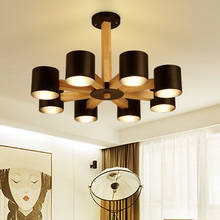 Фонарь для дома, потолосветильник светильник с абажуром, лампа Techo, белая/черная деревянная лампа 2024 - купить недорого