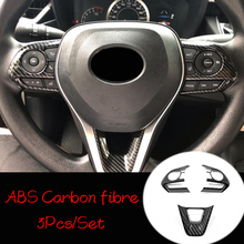 ABS углеродное волокно для Toyota Corolla E210 2019 2020 аксессуары кнопки рулевого колеса рамка Крышка отделка стикер автостайлинг 3 шт. 2024 - купить недорого