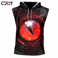 CJLM New Man Colorful Hooded Tank Top 3D Printed Personality Red Eyes Terror Mens Spandex Shirt Hot Sale Wholesale 2024 - buy cheap
