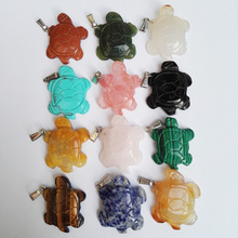 Pingente tartaruga, tartaruga natural, pingentes para colar de pedra misturada, jóias para mulheres, 12 tamanhos, frete grátis 2024 - compre barato