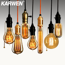 Lâmpada de edison karwen retrô incandescente, lâmpada antiga de 40w vintage e27 220v para decoração, lâmpada de filamento pendente 2024 - compre barato