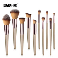 MAANGE Brushes 10pc Makeup Brush Cosmetic Wooden Eyebrow Eyeshadow Powder Foundation Brushes Makeup Brush Tool  2019 Apr24 2024 - buy cheap