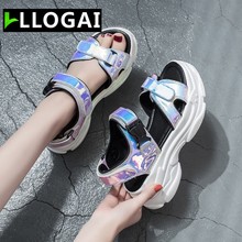 Sandalias de plataforma con hebilla para Mujer, zapatos informales ostentosos, de 5 CM, para verano, 2019 2024 - compra barato
