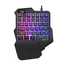 Wired One Hand Gaming Keyboard USB Professional Desktop LED Backlit Mechanical Feeling Keyboard Ergonomic with Wirst For Games 2024 - buy cheap