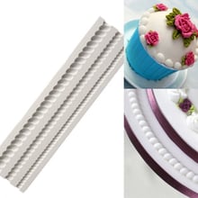 Three Pearl Rope Shape Cake Side Lace 100% Platinum Silicone Sugarcraft Mold Fondant Cake Decorating Tools 2024 - buy cheap