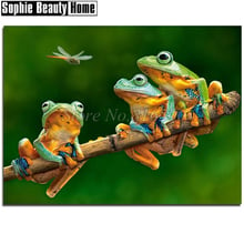 Diy 5d Diamond Mosaic Full Drill Diamond Painting Cross Stitch Animal Frogs&Gagonfly Diamond Embroidery kits Needlework 191005 2024 - buy cheap