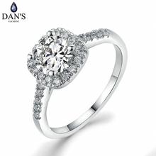 DAN'S ELEMENT, anillos de boda clásicos de circonia cúbica de alta calidad para mujeres, Color blanco dorado, tamaño completo, venta al por mayor, DER531 2024 - compra barato