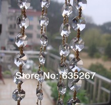 ChinaPost freeshipping, 10M/Lot Crystal garland strand ,14mm octagon bead chain for Wedding & Christmas party event Decoration 2024 - buy cheap