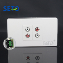 SeTo 120 Type Double Ports Red & White Audio Panel Wall Plate Socket Keystone Faceplate 2024 - buy cheap