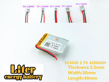 Литий-полимерная аккумуляторная батарея 3,7 в 420 мАч 353040 для Mp3 Mp4 Mp5, литий-полимерная батарея для самостоятельной сборки 2024 - купить недорого