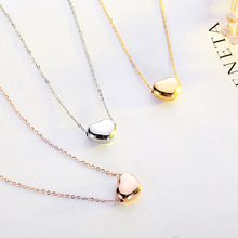 RE Fashion Simple Heart Necklace Women Rose Gold Silver Color Chain Choker Stainless Steel Jewelry Pendant Birthday gift A2240 2024 - buy cheap