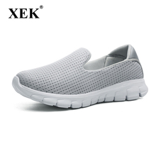 XEK 2018 New Breathable Walking Shoes Soft Bottom Women Sneakers Light Casual Shoes For Women Flat Shoes JH123 2024 - buy cheap