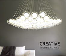 Simple modern guest restaurant chandelier personality creative chandelier duplex staircase bubble glass ball chandelier LED 2024 - buy cheap