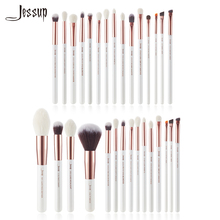 Jessup perla blanca/oro rosa pinceles de maquillaje profesional Set kits de belleza maquillaje pincel delineador de ojos sombreador base en polvo 2024 - compra barato