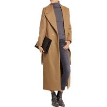 casaco feminino 2021 UK Women Plus size Autumn Winter Cassic Simple Wool Maxi Long Coat Female Robe Outerwear manteau femme 2024 - купить недорого