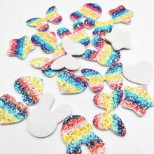 40PCS/lot Mix Style Rainbow color padded applique Crafts for garment accessories and Girl Hair Jewelry Decoration 2024 - buy cheap