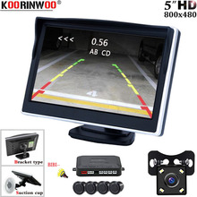 Koorinwoo-Sensor de aparcamiento para coche, 4 radares, Monitor LCD de 5 pulgadas, pantalla de 800x480, distancia de visualización en cámara de visión trasera, sistema de vídeo trasero 2024 - compra barato