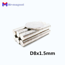 100pcs 8 x 1.5 mm neodymium magnet permanent N35 8*1.5 super strong powerful D8x1.5 small round magnetic magnets Disc 8x1.5 mm 2024 - buy cheap