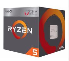 Новый AMD Ryzen 5 2400G R5 2400 г с Radeon RX Vega 11 Графика 4 Core Вентилятор охлаждения 3,6G 65 W Процессор процессор YD2400C5M4MFB разъем AM4 2024 - купить недорого