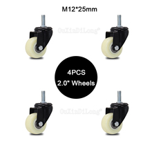 4PCS Mute 2.0" Wheel Loading 50kg Replacement Swivel Casters Rollers Wheels With M12*25mm Screw Rod Furniture Hardware JF1833 2024 - buy cheap