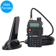 ABBREE-walkie-talkie SMA hembra, diseño de aleta de tiburón VHF, UHF, 144/430Mhz, antena de doble banda, Baofeng, BF-888S, UV-5R, UV-82 Plus 2024 - compra barato