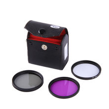 Комплект фильтров 49 мм 52 мм 55 мм 58 мм 62 мм 67 мм 72 мм 77 мм 49-72 мм UV FLD CPL для объектива и сумки для камеры Canon Nikon Sony 2024 - купить недорого