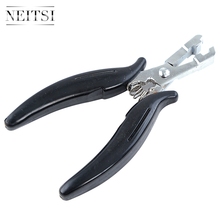 Neitsi alicate profissional de forma plana, 1 peça, ferramentas para extensão de cabelo com queratina, alicate de micro ligação, cor preta 2024 - compre barato