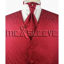 Новое поступление Бесплатная доставка мужской костюм смокинг платье Красный swirl жилет (жилет + ascot галстук + + платок запонки) 2024 - купить недорого
