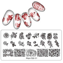 Трафареты для ногтей majit, 3d-пластины для стемпинга ногтей с животным узором, шаблоны для стемпинга, трафареты для ногтей 2024 - купить недорого