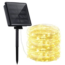 String Light Solar Christmas Waterproof 5M 10M 20M Sliver Wire Lamp For Outdoor Garden Fairy Decoration Party LED 2024 - buy cheap