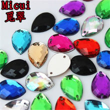 Micui 100PCS 10*14mm Acrylic Flatback Rhinestone Drop Strass Beads Fancy Crystal Sewing Stones For Clothes Jewelry Crafts MC601 2024 - buy cheap