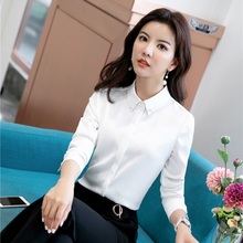 Novelty White Formal Blouses and Shirts Long Sleeve 2019 Spring Summer Women Blouse Business Work Wear Female Tops Clothes 2024 - buy cheap