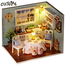 DIY Wooden House Miniaturas with Furniture DIY Miniature House Dollhouse Toys for Children Birthday and Christmas Gift H09 2024 - купить недорого