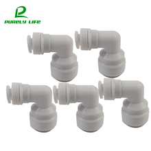 5 pcs purificador de Água-Tipo L rápida conjunta Sem fivela 3/8 "to1/4 cotovelo encaixe de tubulação de conexão sistema RO Aquário juntas De Plástico curvo 2024 - compre barato