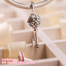 100% 925 Sterling Silver Regal Key Pendant Necklace Pendant Fit Original Pandora Charms Bracelet DIY jewelry Autumn 2024 - buy cheap