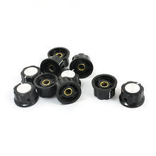 10 PCS 6mm Shaft Insert Dia Black Plastic Potentiometer Knobs Caps MF-A03 2024 - buy cheap