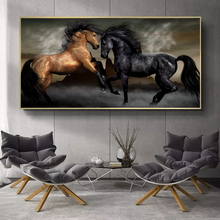 Modern Animals Posters and Prints Wall Art Canvas Painting Two Horses Dancing Pictures for Living Room Cuadros Decor No Frame 2024 - buy cheap
