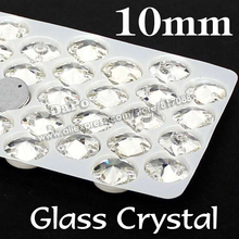 100 pçs dois furos rivoli 10mm (frustrado) cristal costurar-em pedra branco cor clara flatback costura em strass sf0016 2024 - compre barato