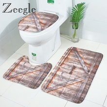 Zeegle-tapete higiênico antiderrapante., conjunto de 3 peças de tapetes em microfibra, com estampa de madeira e lavável. 2024 - compre barato